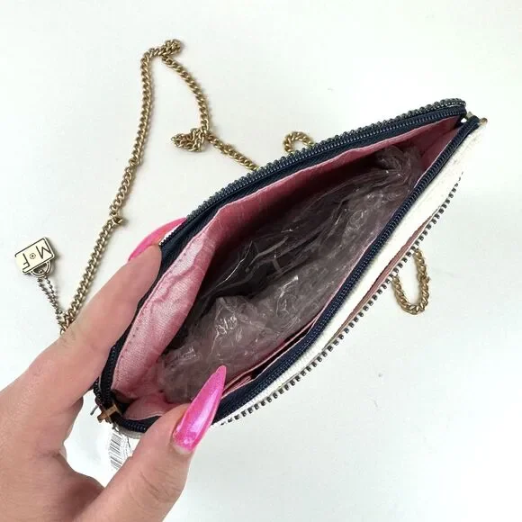 Mary Frances Pickle Ball Queen Crossbody Purse Bag Beaded Sparkle Crown NEW - Picture 4 of 12